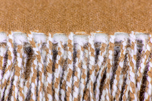 100% Alpaca Wool Throw - Extra Soft (Tan and White)