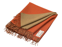 Load image into Gallery viewer, 100% Alpaca Wool Throw - Extra Soft (Tan and Orange)