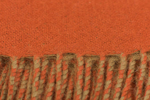 100% Alpaca Wool Throw - Extra Soft (Tan and Orange)