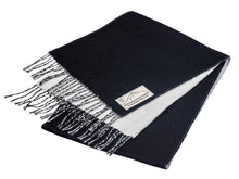 Load image into Gallery viewer, 100% Alpaca Wool Two-Tone Reversible Scarf (Black and White)