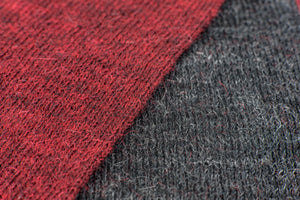 100% Alpaca Wool Ruana Wrap (Red and Grey)