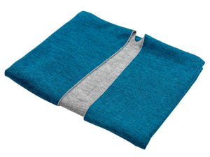 100% Alpaca Wool Ruana Wrap (Blue and Grey)