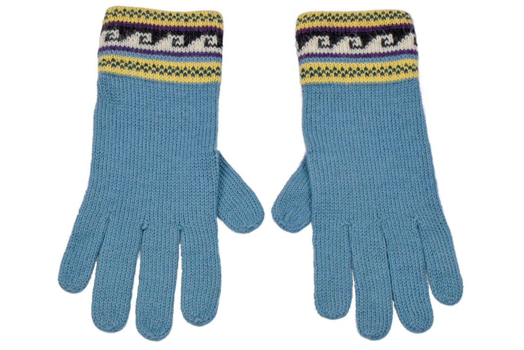 100% Alpaca Wool Gloves (Light Blue)