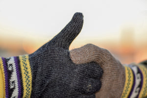 100% Alpaca Wool Gloves (Brown)