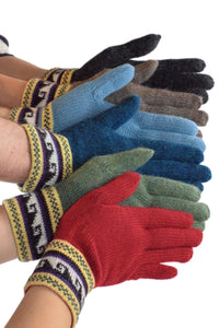 100% Alpaca Wool Gloves (Light Blue)