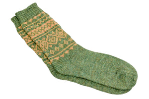 100% Alpaca Wool Casual Knit Socks (Forest Green)