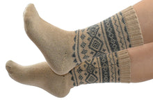 Load image into Gallery viewer, 100% Alpaca Wool Casual Knit Socks (Desert Sand)