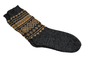 100% Alpaca Wool Casual Knit Socks (Mountain Grey)