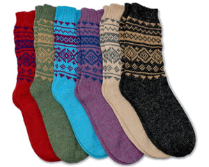 100% Alpaca Wool Casual Knit Socks (Sky Blue)