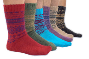 100% Alpaca Wool Casual Knit Socks (Forest Green)