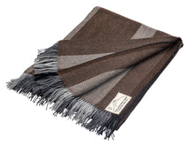 Load image into Gallery viewer, 100% Alpaca Wool Throw (Grey and Brown)