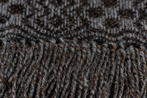 100% Alpaca Wool Throw (Grey and Black)