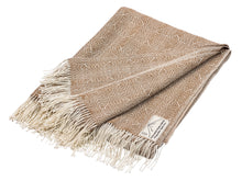 Load image into Gallery viewer, 100% Alpaca Wool Throw (Tan and White)