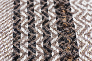 100% Alpaca Wool Lightweight Scarf (Black, White, and Brown Pattern)