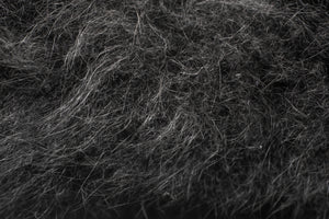 100% Alpaca Wool Cape with Fur Trim (Black)