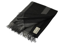 Load image into Gallery viewer, 100% Alpaca Wool Throw (Charcoal with Light Stripe)